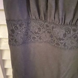 Express black cap sleeve tee with lace detail